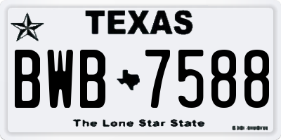 TX license plate BWB7588
