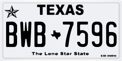 TX license plate BWB7596