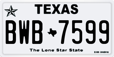 TX license plate BWB7599