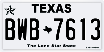 TX license plate BWB7613