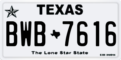 TX license plate BWB7616