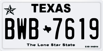 TX license plate BWB7619