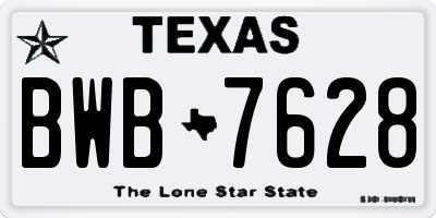 TX license plate BWB7628