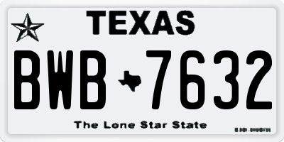 TX license plate BWB7632