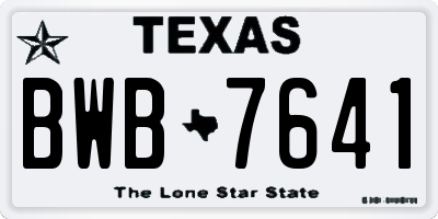 TX license plate BWB7641