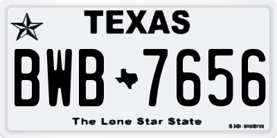 TX license plate BWB7656