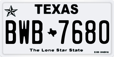 TX license plate BWB7680