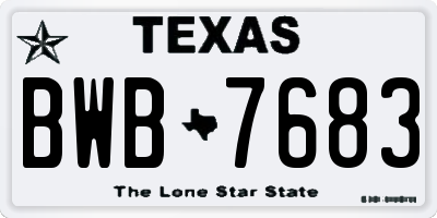 TX license plate BWB7683