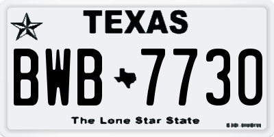TX license plate BWB7730