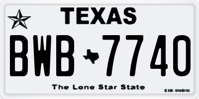 TX license plate BWB7740