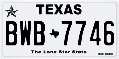 TX license plate BWB7746