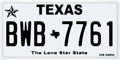 TX license plate BWB7761