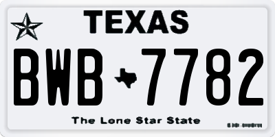 TX license plate BWB7782