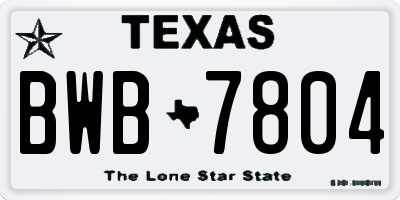 TX license plate BWB7804