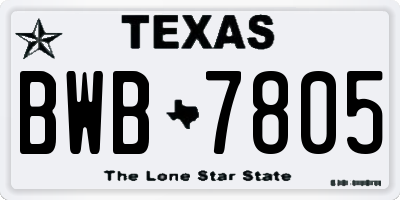 TX license plate BWB7805