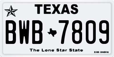 TX license plate BWB7809