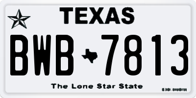 TX license plate BWB7813