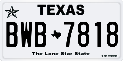 TX license plate BWB7818