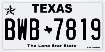 TX license plate BWB7819
