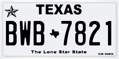 TX license plate BWB7821