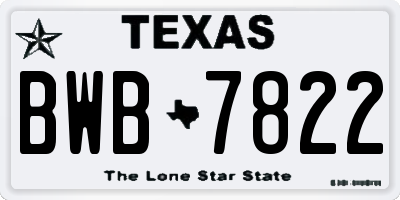 TX license plate BWB7822