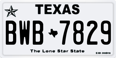TX license plate BWB7829