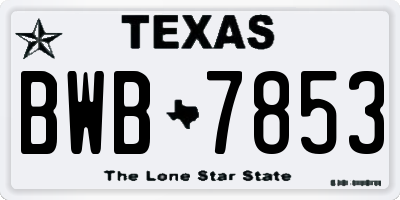 TX license plate BWB7853