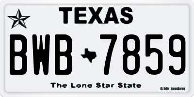 TX license plate BWB7859