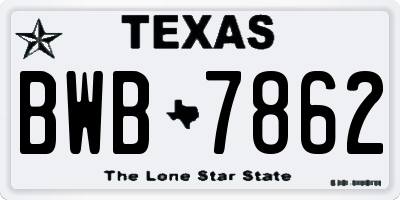 TX license plate BWB7862