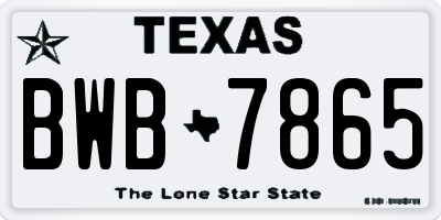 TX license plate BWB7865