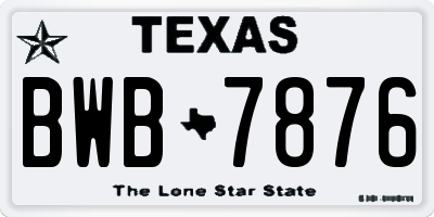 TX license plate BWB7876