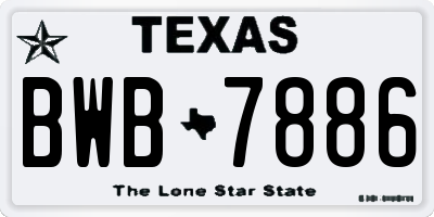 TX license plate BWB7886