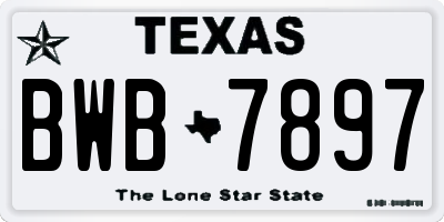 TX license plate BWB7897