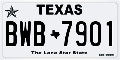 TX license plate BWB7901