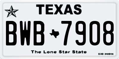 TX license plate BWB7908