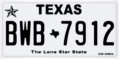 TX license plate BWB7912
