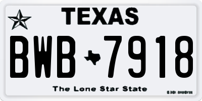 TX license plate BWB7918