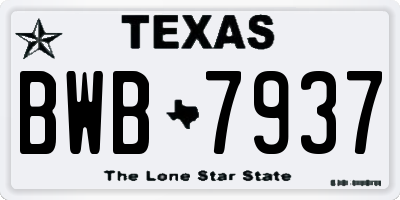 TX license plate BWB7937