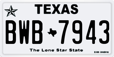 TX license plate BWB7943