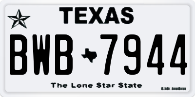 TX license plate BWB7944