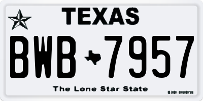 TX license plate BWB7957
