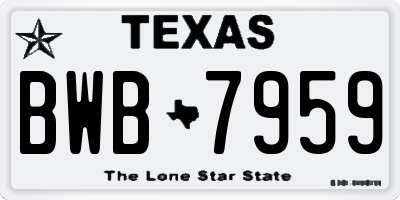 TX license plate BWB7959