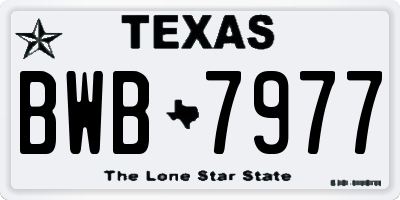TX license plate BWB7977