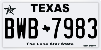 TX license plate BWB7983