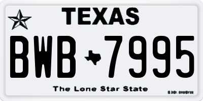 TX license plate BWB7995
