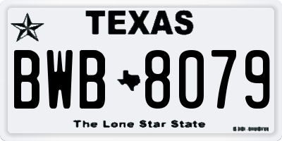 TX license plate BWB8079