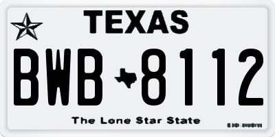 TX license plate BWB8112