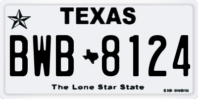 TX license plate BWB8124