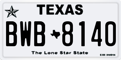 TX license plate BWB8140