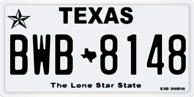 TX license plate BWB8148